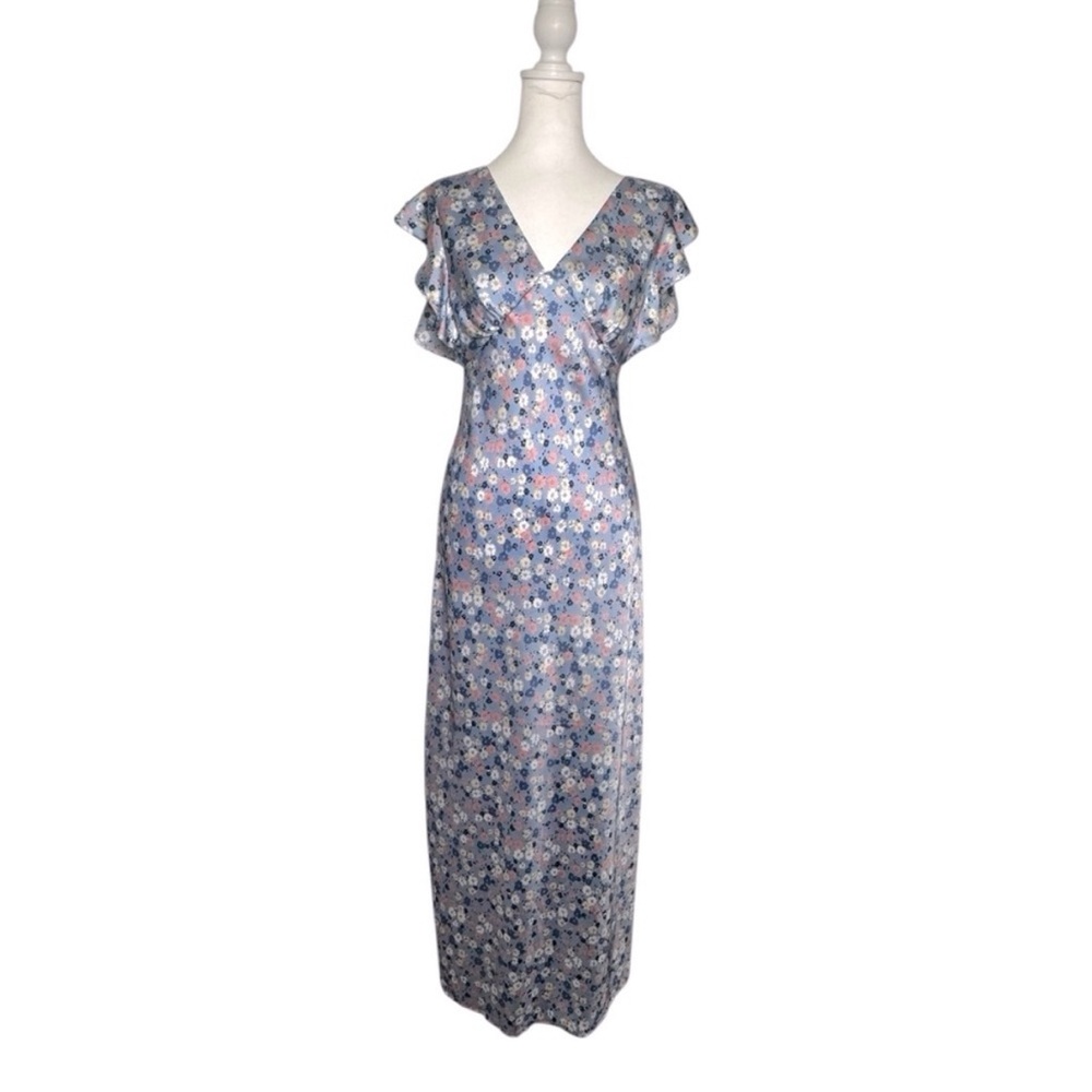 Altar'd State Blue and White Floral Maxi Dress